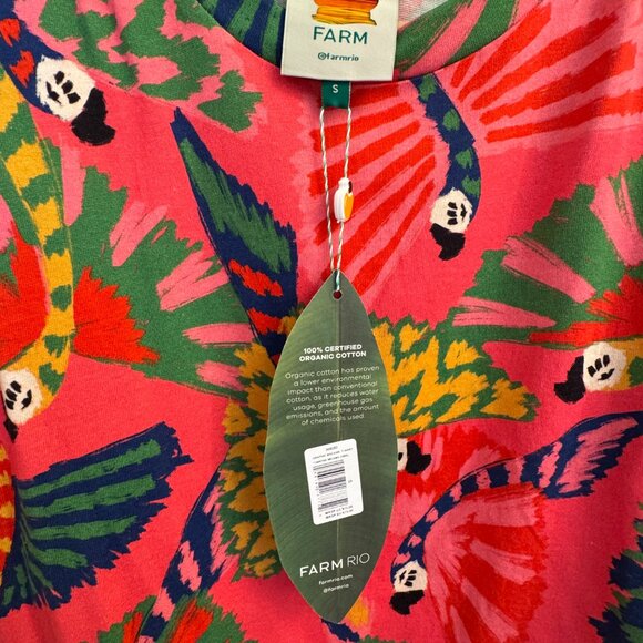 Farm Rio Macaws Coral Graphic T-shirt - Picture 4 of 4